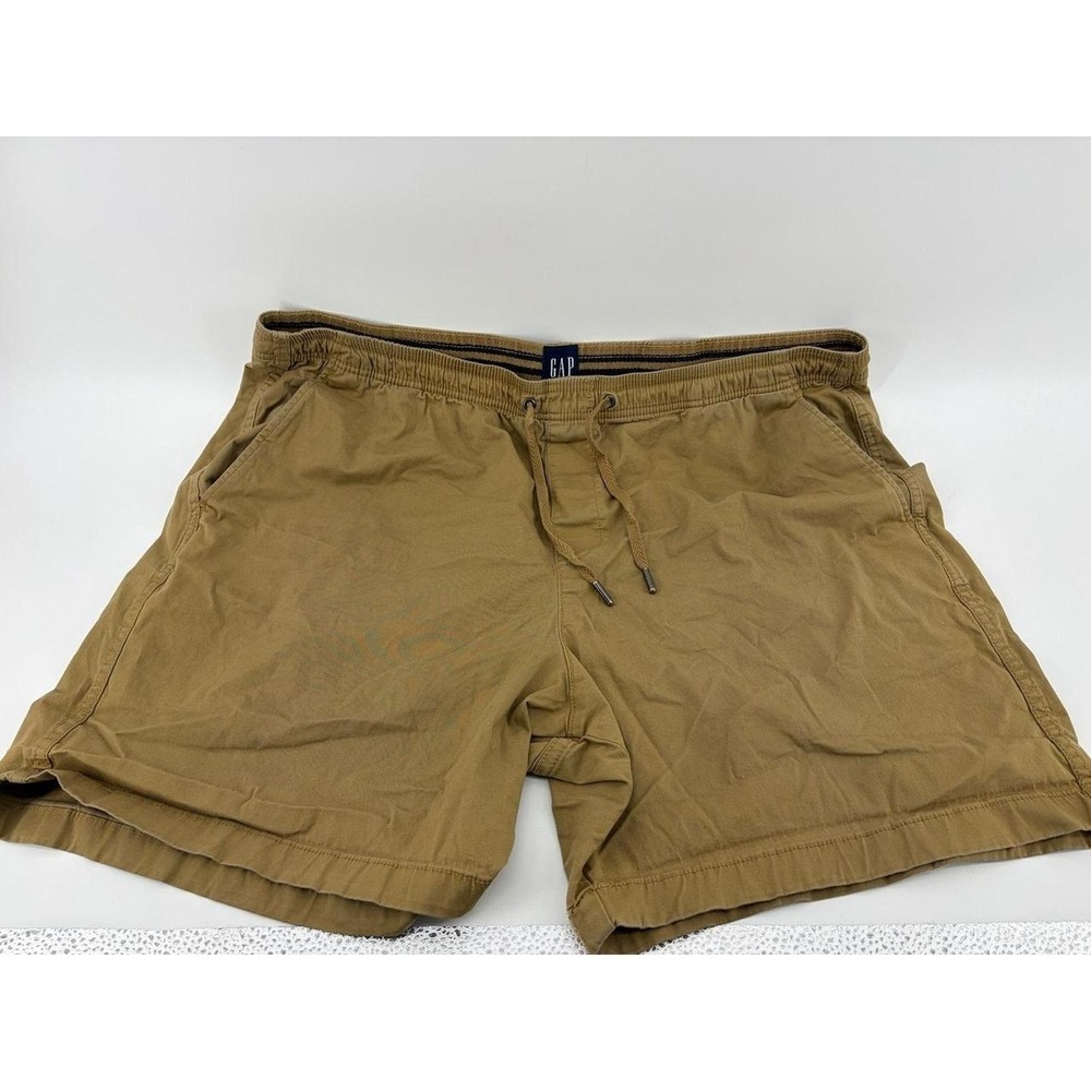 Gap Shorts, Beige Chino Elastic Waist Drawstring Pockets‎ Casual, Men's Sz XXL